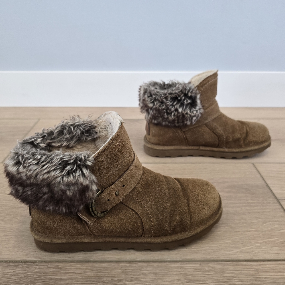 Bearpaw KoKo Suede Faux Fur Wool Sheepskin Hickory Boots Women's Size 8 Booties - Picture 3 of 10
